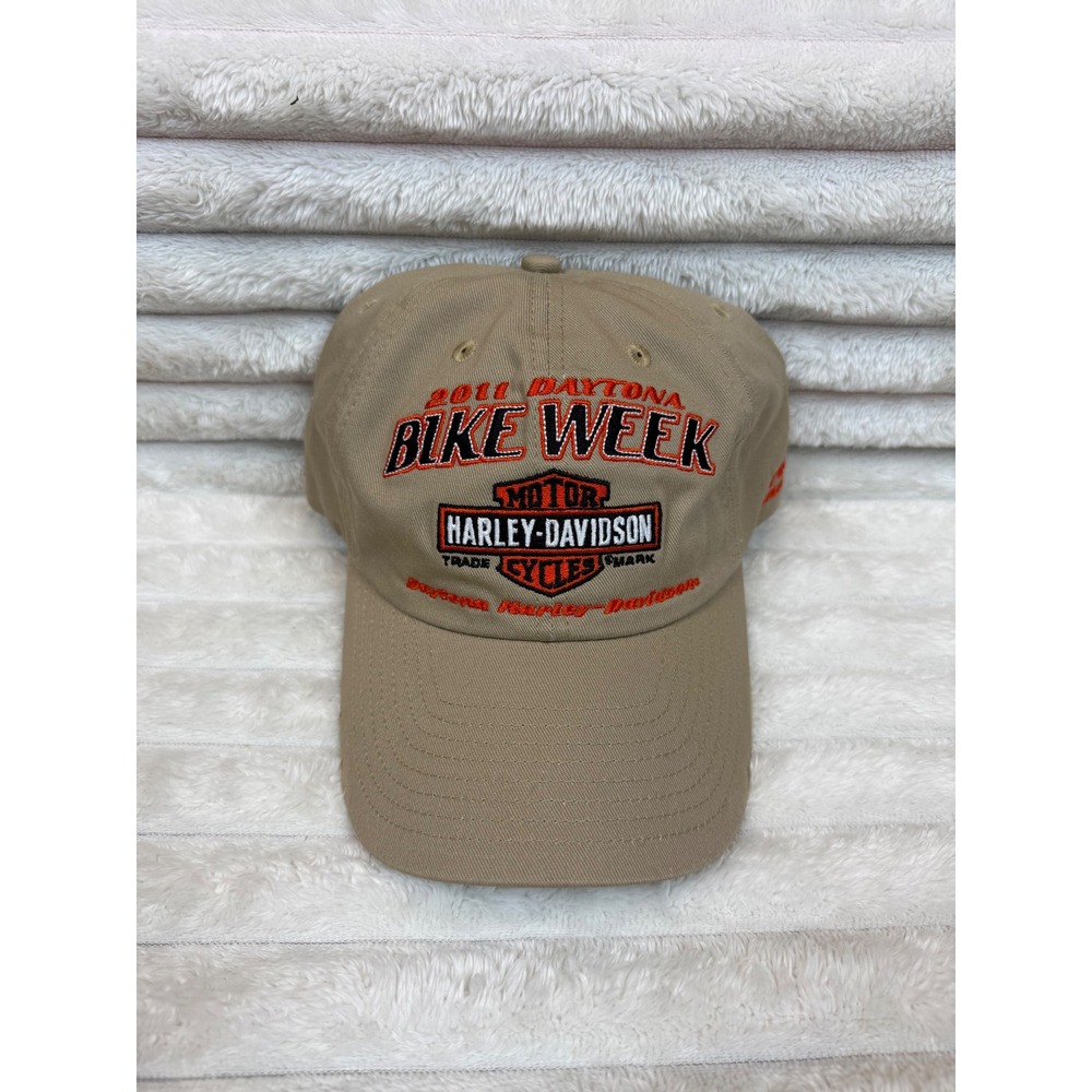 Harley-Davidson 2011 Daytona Bike Week 70th Annual Tan Embroidered Hat Mens